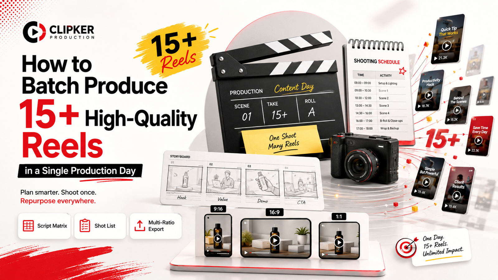 How to Batch Produce 15 Plus High Quality Reels in a Single Production Day